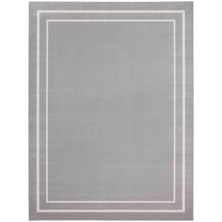 Homeroots 9' X 12' Gray And Ivory Indoor Outdoor Area Rug 545478