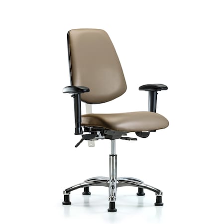Blue Ridge Ergonomics Vinyl Clean Room Chair, Adjustable Arms BR-NCR-VDHCH-MB-CR-T0-A1-RG-8809