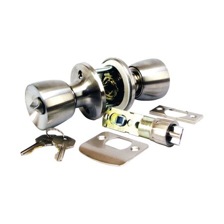 Nunc Patio Supplies D-090B Mobile Home Entrance Lock Satin Chrome NU1682624