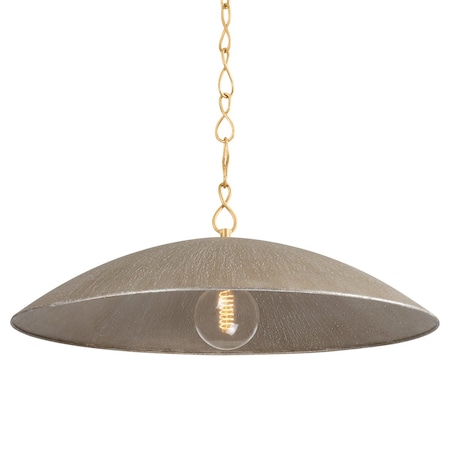 Hudson Valley Lighting Becki Owens X Eve 1 Light Pendant 32 In. Vintage Gold Leaf/Warm Silver Leaf BKO1401-VGL/TWL