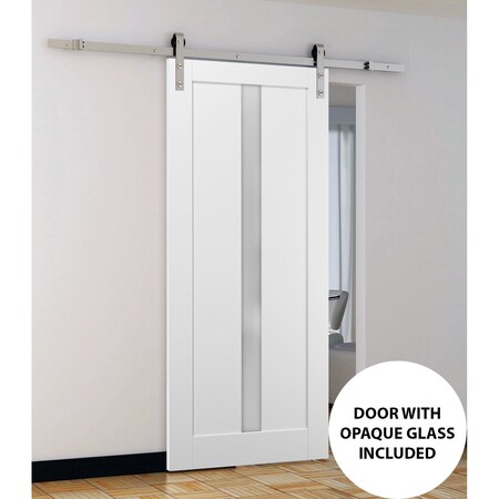 Sartodoors Barn Interior Door, 36" x 80", White QUADRO4112BD-S-WS-36