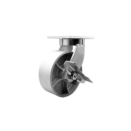 Service Caster 12 Inch Extra Heavy Duty Semi Steel Cast Iron Wheel Swivel Caster with Brake SCC SCC-KP92S1230-SSR-SLB
