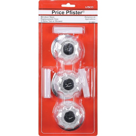 Westlake Pipe & Fittings Price Pfister 3-Valve Round Clear Tub & Shower Handle Kit 1/1/9061