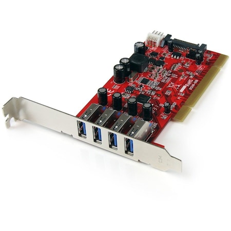 Startech.Com 4 Port PCI USB 3.0 Card w/ SATA Power PCIUSB3S4