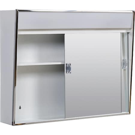 Zenith SS 23.5'' Wx18.25'' Hx5.63''D Bi-View Surface Mount Lighted Medicine Cabinet 701L
