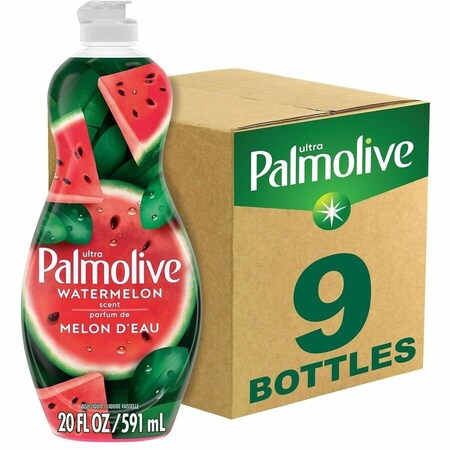 Ultra Palmolive Dishwashing Liquid, Watermelon Scent, 20 oz Bottle, 9PK 61047428