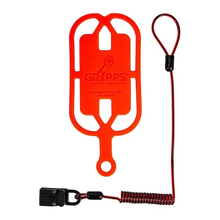 Gripps Phone Gripper with Coil Tether, Non-Conductive, Carton, 100PK H02039P-100