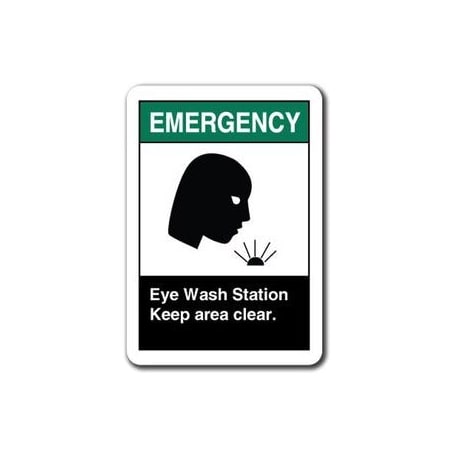 Signmission 10 in Height, Plastic, 10" x 7", ANSI-710ES Eye Wash Station Keep ANSI-710ES Eye Wash Station Keep