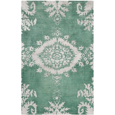 Safavieh Stone Wash Hand Knotted Accent Rug, Emerald - 4 x 6 ft. STW235D-4