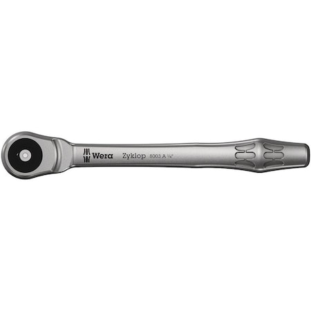 Wera 8003 A Zyklop Metal Ratchet with push-through square and 1/4 in drive, 1/4 in x 141 mm 5004003001