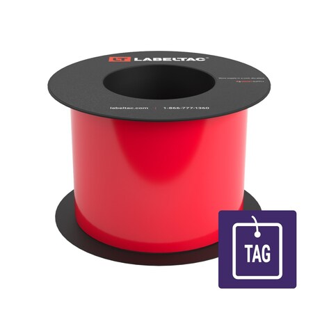 Labeltac Tear-Resistant Tag Stock 4in x 100ft LT9, Red LT404TAG-C