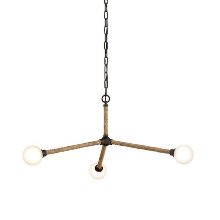 Troy Lighting Nomad 3 Light Chandelier 36.75 In. Classic Bronze F7253