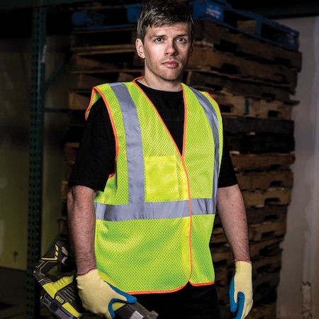Game Workwear Hi-Vis Economy Vest XL Class 2 , Front Velcro Closure I-65