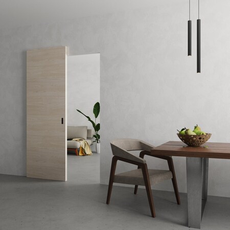 Sartodoors Hidden Barn, Planum 0010 Natural Veneer, Sturdy Finished Flush Modern Doors, Magic Concealed Slidin PLANUM0010HB-SHP-2496