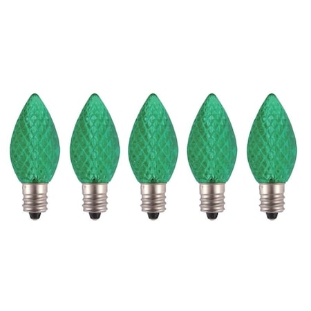Hometown Holidays Bulb, Candelabra Lamp Base, LED Lamp, Crystal Green Light 24775