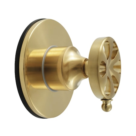 Kingston Brass Single-Handle Three-Way Diverter Valve with Round Trim Kit, Brushed Brass KS3037RX