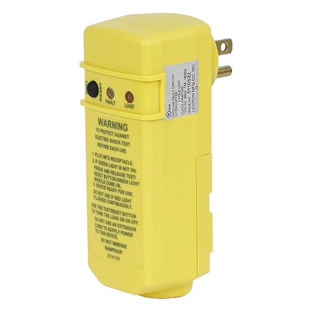 Leviton GFCI Panel Mount, Yellow GSRM2-1
