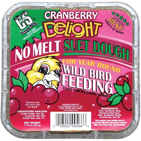 C&S 11.75 Oz. Cranberry Delight No Melt Suet Dough 100214264