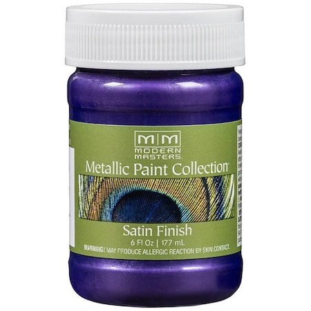 Metallic Paint Collection Satin 6 Oz Modern Masters ME798 Amethyst Collection, Satin Water-Based Decorative ME79806