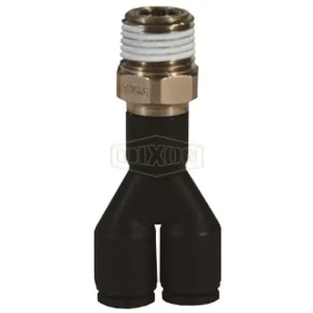 Dixon Legris by  Push-In Wye, 1/8 x 1/4 in Nominal, MNPT x Tube, 290 psi Pressure, Nylon, Domestic 31485611