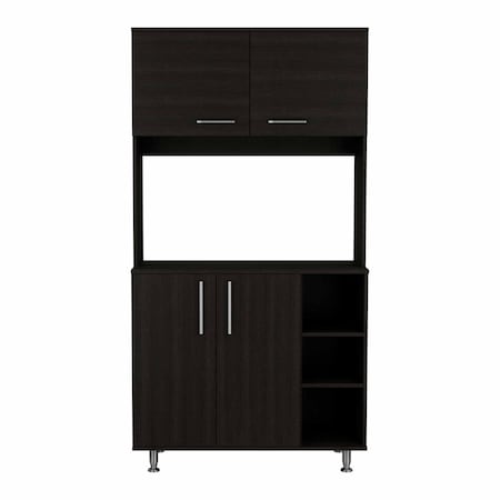 Homeroots 71in Black Wood Pantry Or Storage Closet 403765