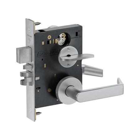 Schlage Grade 1 Entrance/Office w/Deadbolt Mortise Lock, Standard Cylinder, Rhodes Lever, A Rose, Satin Chrome PM453P RHOA 626