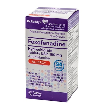 Dr Reddys Laboratories Fexofenadine HCl, 180mg, 30PK 55111078430