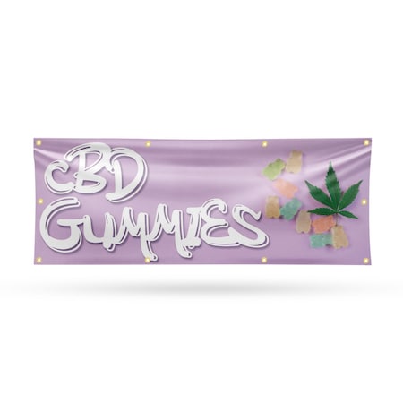 Signmission CBD Gummies, 36 Inch x 96 Inch, Vinyl Banner B-96-30509