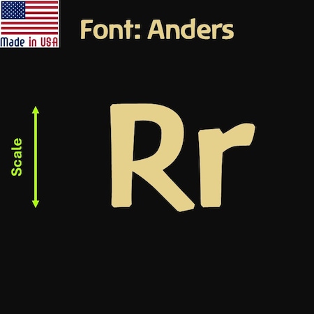 Aacc Self-Adhesive Vinyl Letter: r, Scale: 8 cm. Color: Gold Font: Anders by, 24PK AACC-Anders-lr-Gold-M8x24