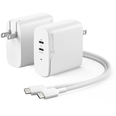 Alogic 2X68 RAPID POWER 68W GAN CHARGER - INCLUDES 2M USB-C CHARGING CABLE WCG2X68-US