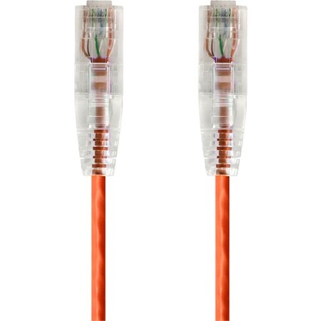 Monoprice Slim Cat6 Utp Network Cable, 1 ft.Orange 14794