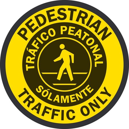 Lyle Pedestrian Traffic Only / Trafico Peatonal Solamente (with G, 9x9, Non-Reflective, Yellow G-17563-FD_9x9