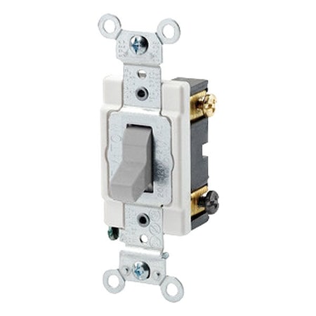 Leviton WallSwitch, 1hp, Toggle, 20A, Gray, PK10 CSB4-20G
