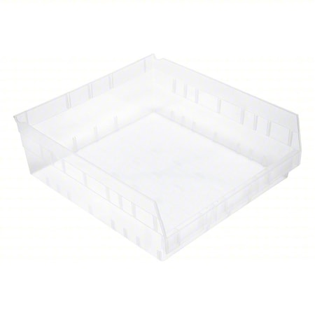 Quantum Storage Systems Economy nesting shelf bin, Plastic, Clear, 6 in H, 16 1/2 in W, 17 7/8 in L QSB222CL