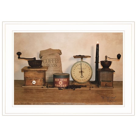Homeroots The Daily Grind 5 White Framed Print Wall Art 404374