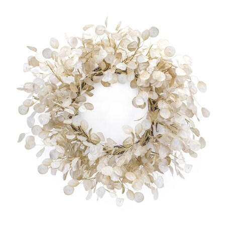 Homeroots 33" Beige And Brown Eucalyptus Artificial Wreath 516095