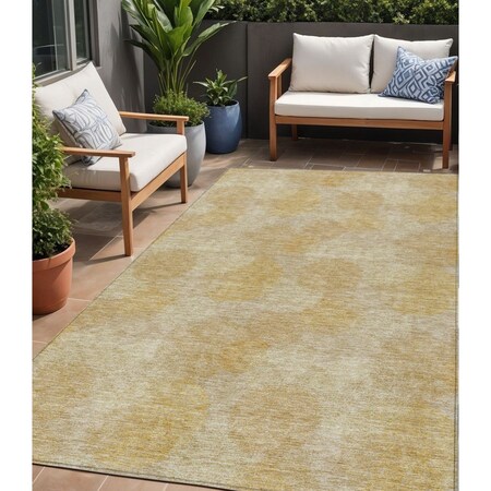 Homeroots 5' X 8' Gold Beige And Wheat Polka Dot Washable Indoor Outdoor Area Rug 614672