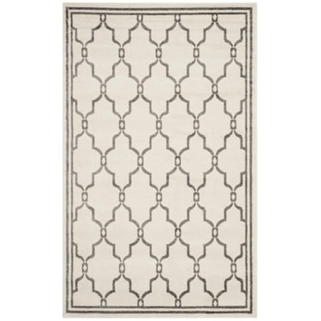 Safavieh 9 x 12 ft. Large Rectangle Indoor-Outdoor Amherst, Ivory and Grey Power Loomed Rug AMT414K-9