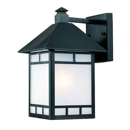 Homeroots Matte Black Frosted Glass Lantern Wall Light 398641