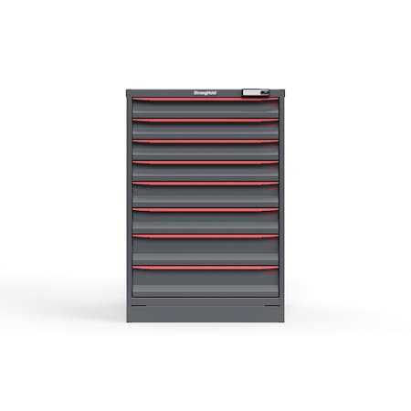 Strong Hold 8 drawer cabinet - (4x 3ft, 2x 4ft, 2x 5ft) - Red accents - E-Lock w/ Tracking S3044-PPTAS-0801DS
