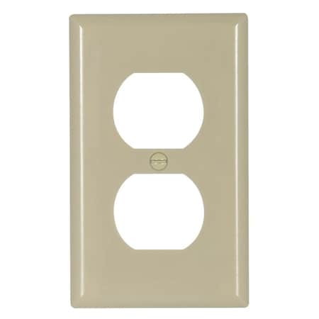 Eaton Wiring Devices Receptacle Wallplate, 412 in L, 234 in W, 1 Gang, Thermoset, Ivory, HighGloss 2132V-BOX