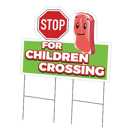 Signmission Stop Children Crossing Die Cut Yard & Stake outdoor plastic coroplast window, 2436-Stop Children C-DC-2436-Stop For Children Crossing19