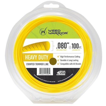 Weed Warrior Trimmer Line, 0.08 in Dia, 100 ft L, Nylon 17406