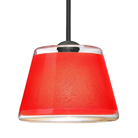 Besa Lighting Besa Pica 9 Pendant, Red Sand, Black Finish, 1x 9W LED 1TT-PIC9RD-LED-BK