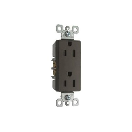 Legrand Straight Blade Receptacle, 5-15R, 15 A, 125V AC, 2 Pole, 3 Wire, Flush Mount, Grounded 885TRDBCC12
