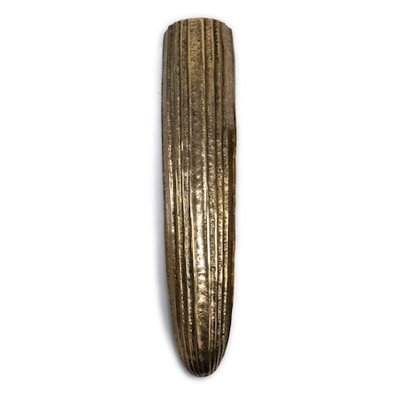 Homeroots 18" Antiqued Gold Ribbed Aluminum Wall Vase 627519