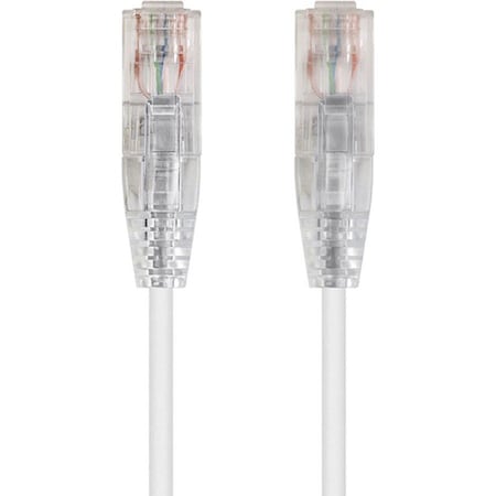 Monoprice Slim Cat6 Utp Network Cable, 3 ft.White 13530