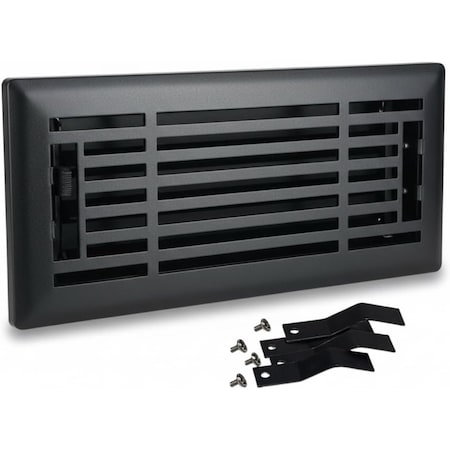 Sierra Grates 4 in. H X 12 in. W Powder Coat Steel, Textured Black Floor Register LIN412-BLK
