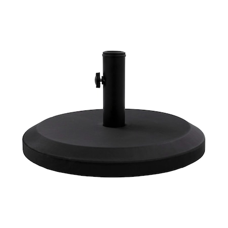 Us Weight Heavy Duty Patio Umbrella Base, Round, Prefilled Concrete, Black, 22 lbs FUB22BLK