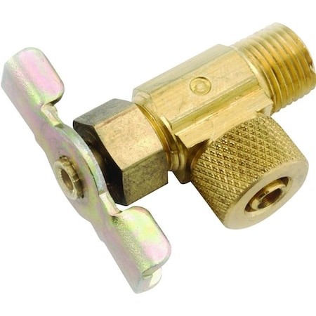 Anderson Metals Needle Valve, 1/4 x 1/8 in Connection, MIP, Brass Body 50873-0402
